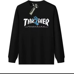 Thrasher Black Sweatshirt with Blue Graphic